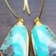 Sleeping Beauty Turquoise Earrings 14k Gold