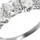 Women's Tressa Collection Sterling Silver Square Cut CZ Prong Set Bridal Style Ring - Silver
