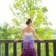 A Purple Ombre And Floral Wedding Dress