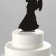 Wedding Cake Topper Silhouette Groom Dipping Bride, Acrylic Cake Topper [CT26]