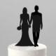 Wedding Cake Topper Silhouette Groom And Bride Hand In Hand, Acrylic Cake Topper [CT86]