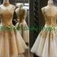QQ545 Short Gold Lace Wedding Dress With High Collar,knee Length Cheap Bridal Wedding Wear,beach Wedding Dress