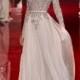 A-line/Princess High Neck Long Sleeves Applique Floor-length Chiffon Dress - Formal Dresses