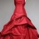 Red Wedding Dress Ball Gown, Silk Taffeta, Custom Made To Order In Your Size
