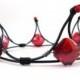 The Queen Of Diamonds Black & Red Gothic Tiara - Made To Order