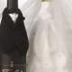 Bride and Groom Wedding Champagne Wine Bottle Covers