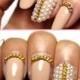 Lady Girl Trendy Cool Gold/Silver Tone Nail Art Tips DIY Decoration Chain