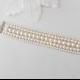 Pearl Cuff Bracelet, Bridal Pearl Bracelet, Wedding Pearl Bracelet, Swarovski Pearls, Vintage Wedding, Gatsby Bracelet - VICTORIA