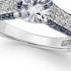 Effy Bridal Certified Diamond (1-1/2 ct. t.w.) and Sapphire (1/2 ct. t.w.) Ring in 18k White Gold