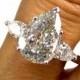Estate Vintage EGL USA 2.67ct Classic PEAR Cut Diamond Engagement Ring In Platinum With Pear Shapes, Circa 1960