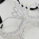 Rhinestone Crystal Masquerade Mask- Masquerade Wedding - Silver Rhinestone