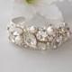 Wedding Bracelet - Bridal Bracelet, Pearl Cuff Bracelet, Crystal Bracelet, Swarovski Pearl Bracelet, Vintage Wedding Bracelet - CARRIE