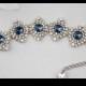 Bridal Bracelet - Wedding Bracelet, Art Deco Bracelet, Bridal Jewelry, Wedding Jewelry, Bridesmaid Bracelet, Something Blue - AMBER