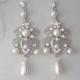 Bridal Earrings - Chandelier Earrings, Wedding Earrings, Swarovski Pearl Earrings, Vintage Wedding Earrings, Old Hollywood Glam - SADIE