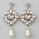 Pearl Bridal Earrings - Swarovski Pearls, Wedding Earrings, Dangle Earrings, Bridal Jewelry, Wedding Jewelry, Vintage, Old Hollywood - KEIRA