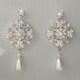 Bridal Earrings - Drop Pearl Wedding Earrings, Swarovski Dangle Earrings, Wedding Jewelry, Bridal Jewelry, Bridesmaid Earrings -LAURA