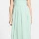 ML Monique Lhuillier Bridesmaids Strapless Ruched Chiffon Sweetheart Gown