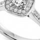 Diamond Pave Halo Engagement Ring in 14k White Gold (3/4 ct. t.w.)