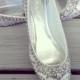 Cinderella's Slipper Bridal Ballet Flats Wedding Shoes - Any Size - Pick Your Own Shoe Color And Crystal Color