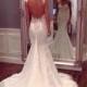 Lace Wedding Dress Open Back Wedding Dress Boho Wedding Dress Lace Wedding Dress Lace Wedding Gown Vintage Wedding Dress With Fishtail