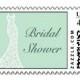 Lacy Mint Bridal Shower Stamp
