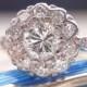 Engagement Ring. Vintage Diamond Cluster Flower Design. Quality 18K Gold & Platinum. Full Of Life And Sparkle. Adorable