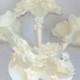 Custom ivory Bridal party bouquet and boutonniere package, Wedding party bouquets, Paper Bouquets, Fake flower bouquet, silk bouquet