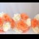 Orange Bridal bouquet, Fall wedding bouquet, Halloween Bouquet, Paper Bouquet, Fake flower bouquet, silk bouquet, Rose bouquet,Ivory bouquet
