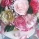 Peony bouquet, Pink bouquet, Vintage Bridal bouquet, Wedding bouquet, Ivory Paper Bouquet, Romantic bouquets, Ivory peony bridal bouquet