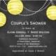 Lanterns On Chalk Couple's Shower Invite In Yellow
