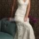 Keyhole Back Fall High Neck Lace Cap Sleeves Wedding Dress - Promdresshouse.com
