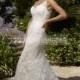 Hall Spaghetti Straps Draping Lace Trumpet Wedding Dress - Promdresshouse.com