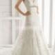 Tulle,lace V-neck Sheath Empire Chapel Train Wedding Dress - Promdresshouse.com