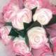 Pink bridal bouquet, wedding bouquet, Rose bouquet, Fake flower bouquet, Paper bouquet, silk bouquet, Tulle bouquets, Flower girl bouquet