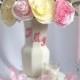 Personalized centerpiece, Romantic wedding decor, Pink bridal decor, Baby shower decor, bridal shower decor, Faux floral decor, Paper flower