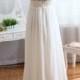 Vintage Lace Chiffon Wedding Dress Keyhole Empire Waist Dress Maternity Dress
