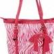 Zapprix Pink & White Zebra Design Women Tote Bag with Flexible Handles