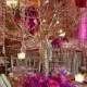 Wedding Reception: Glamorous Centerpieces With Sparkly Dangling Crystals