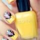 Girly Pink And Yellow Pastel Floral Nail Art Tutorial
