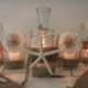 Rustic Beach Wedding Decor - Mixed Mason Jars W/Candles And Vase