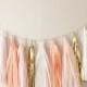 Peach, Blush And Gold Tassel Garland Banner - Party Decor, Wedding Decor, Birthday Party, Photo Backdrop, Baby Shower And Party Decoration