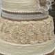 Rustic Wedding Cake Topper Set Of 6 Burlap Flowers - Country Wedding, Southern Wedding, Outdoor Wedding, Farmhouse Wedding, Barn Wedding
