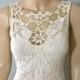 Vintage Style Bohemian WEDDING Dress Crochet Ivory LACE Wedding Dress Cut Out Sheer Crochet Back S