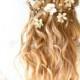 Bridal Crown, Flower Head Wreath, Wedding Hair Accessory, Woodland Hair Piece, Hair Wreath, Circlet, Ivory, Pearl, Silver, Headpiece - HERA