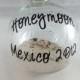 Personalized Custom GLASS Honeymoon Keepsake Ornament, Wedding Gift