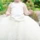 Reserved For Jess F---Ivory Flower Girl Dress W Detachable Train Flowered Color Extender Or Veil----Perfect For Weddings---Little Lady