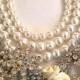 Pearls Vintage Rhinestone Necklace With Cream Roses Second Look Jewelry