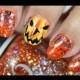 Halloween Nail Art *abstract Jack-O-Lantern*