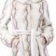 Faux white mink fur with gray twill middle fur coat
