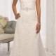 Elegant Cap Sleeves V-neck A-line Wedding Dresses with Illusion Back